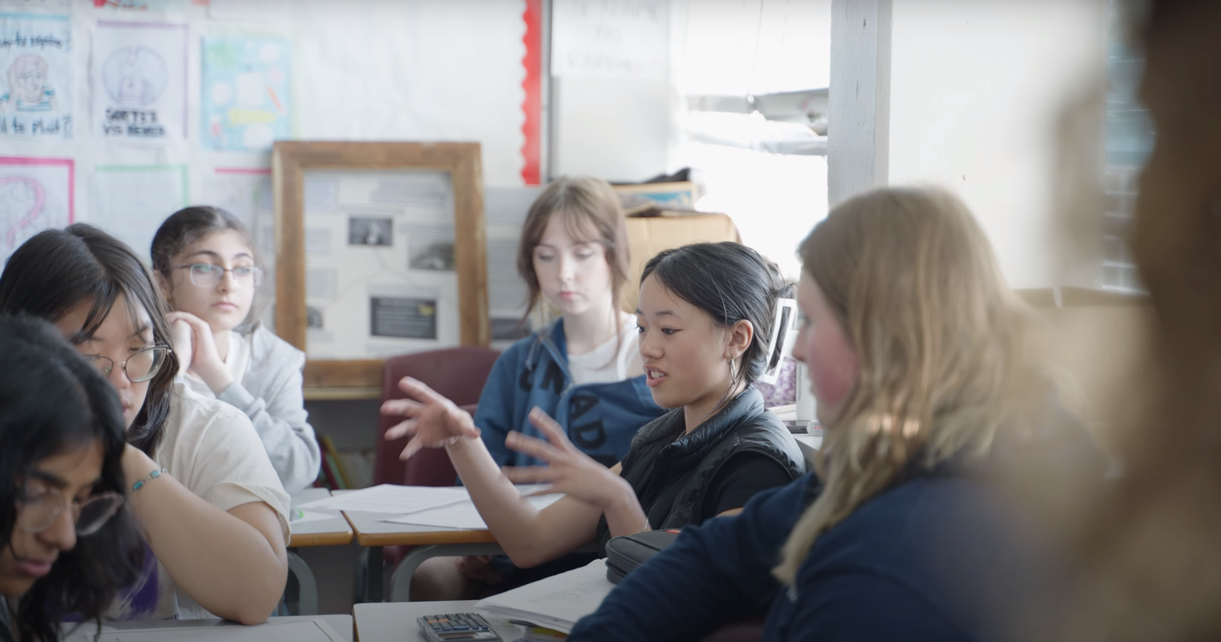 Students discuss local issues in a CityShapers classroom program. Image credit: CityHive